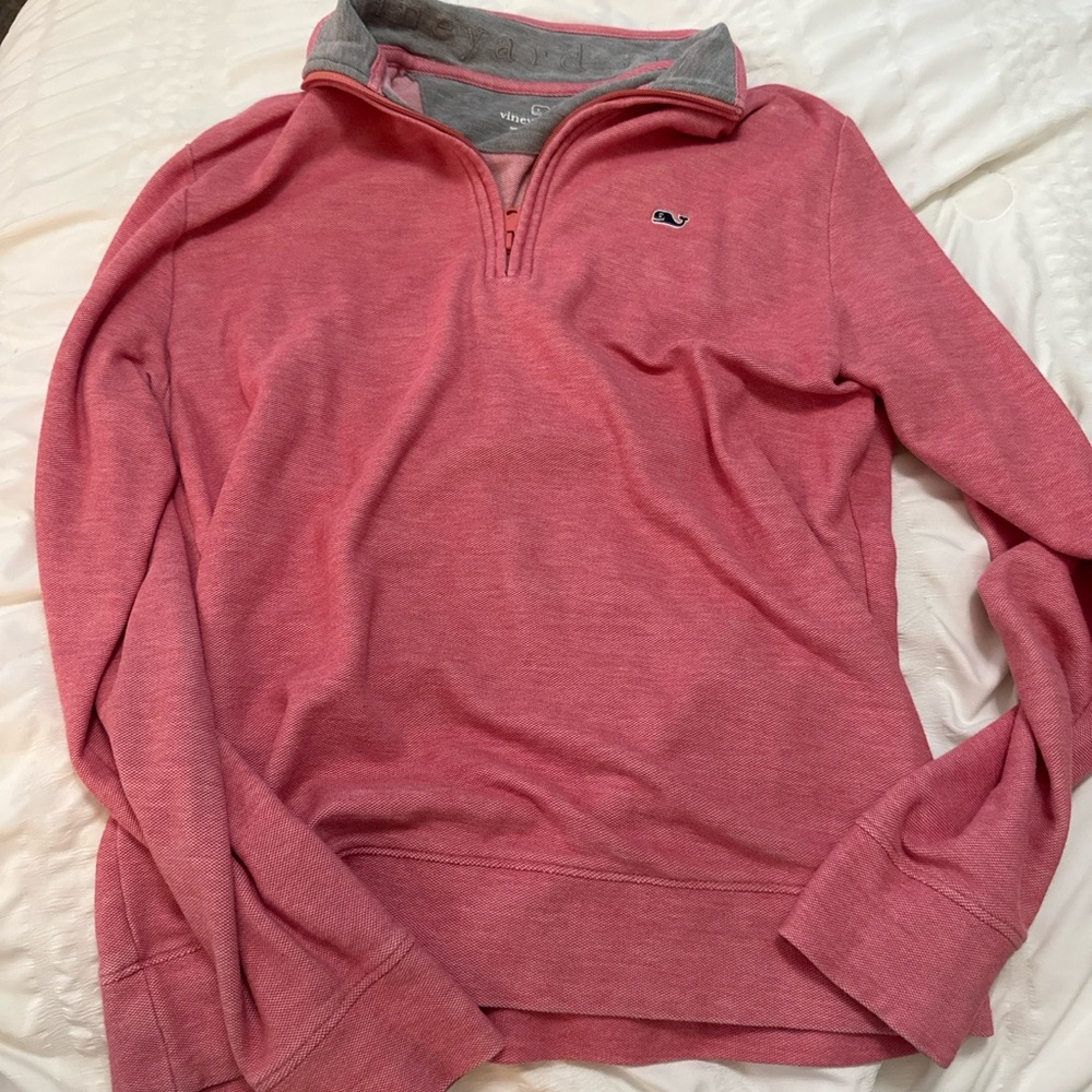 Vineyard Vines Men's Pink Zip-Up Sweater